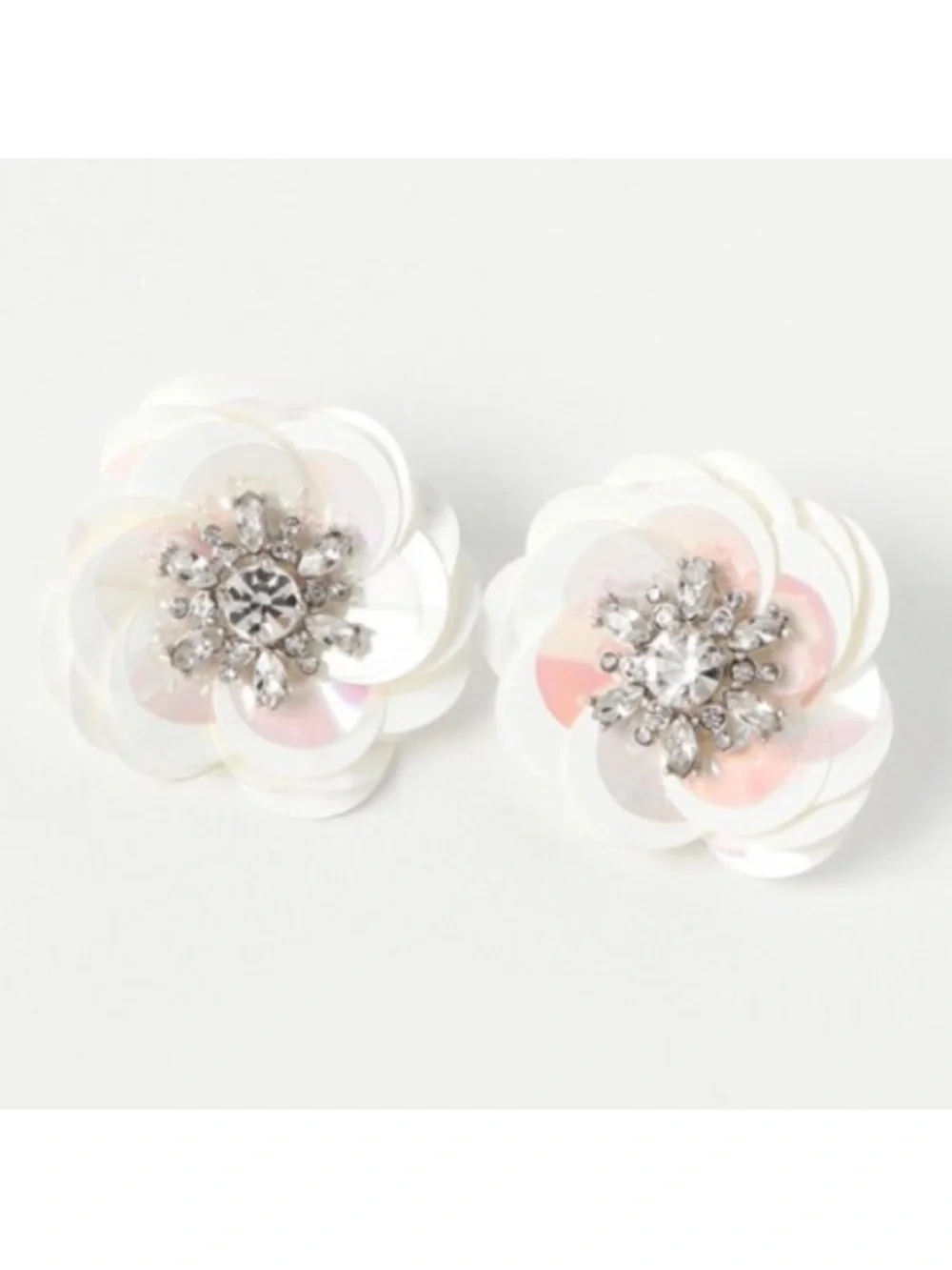 Kate Spade jeweled white flower earrings